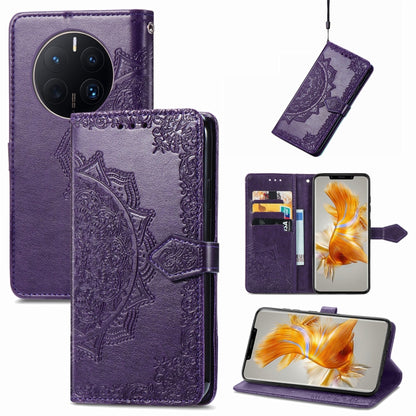 Mandala Flower Embossed Leather Phone Case, For ZTE Blade V40 Pro, For Xiaomi Redmi A1+, For Huawei Mate 50 Pro, For Xiaomi Poco X3 Pro
