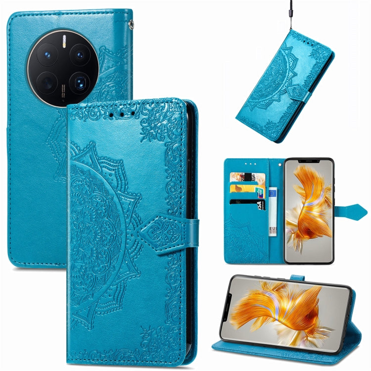 Mandala Flower Embossed Leather Phone Case, For ZTE Blade V40 Pro, For Xiaomi Redmi A1+, For Huawei Mate 50 Pro, For Xiaomi Poco X3 Pro