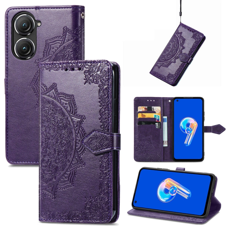 Mandala Flower Embossed Leather Phone Case, For Xiaomi Poco X4 GT, For Xiaomi Redmi Note 10S, For Asus Zenfone 9, For vivo T2X 5G