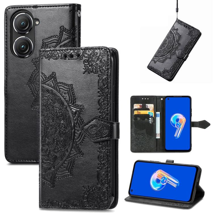 Mandala Flower Embossed Leather Phone Case, For Xiaomi Poco X4 GT, For Xiaomi Redmi Note 10S, For Asus Zenfone 9, For vivo T2X 5G