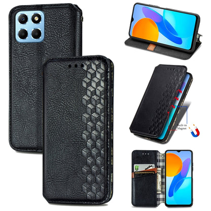 Cubic Grid Pressed Magnetic Leather Phone Case, For Honor X8 5G, For infinix Note 11, For OPPO Reno8 Pro, For OPPO Reno8