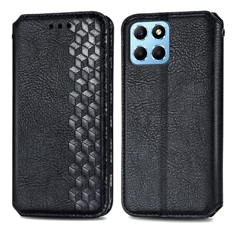 Cubic Grid Pressed Magnetic Leather Phone Case, For Honor X8 5G, For infinix Note 11, For OPPO Reno8 Pro, For OPPO Reno8