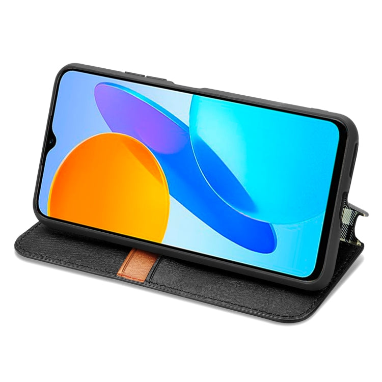 Cubic Grid Pressed Magnetic Leather Phone Case, For Honor X8 5G, For infinix Note 11, For OPPO Reno8 Pro, For OPPO Reno8