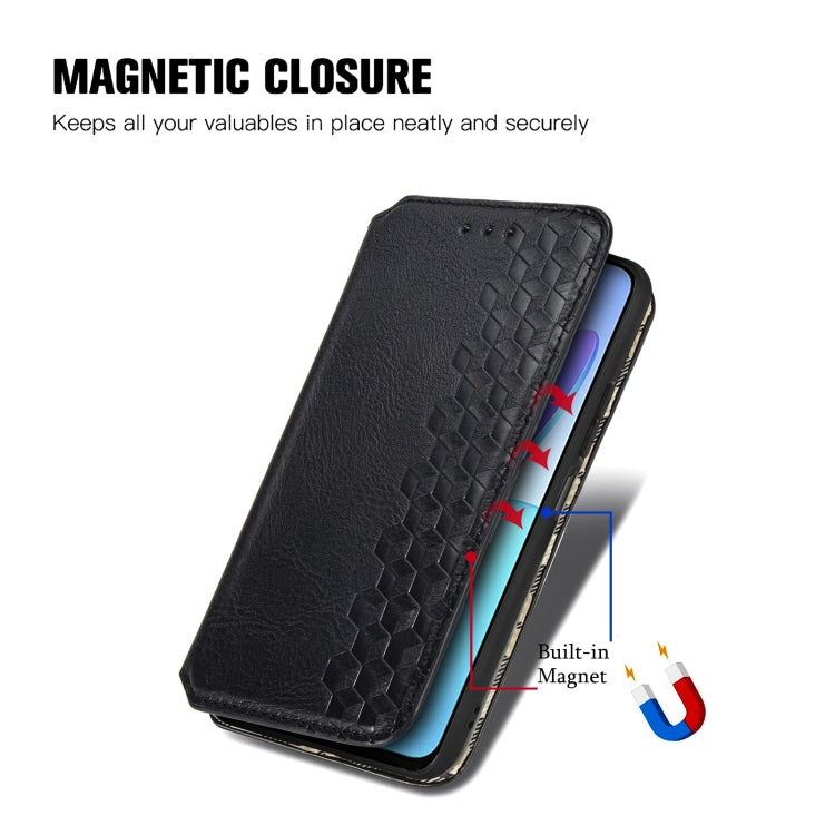 Cubic Grid Pressed Magnetic Leather Phone Case, For Honor X8 5G, For infinix Note 11, For OPPO Reno8 Pro, For OPPO Reno8