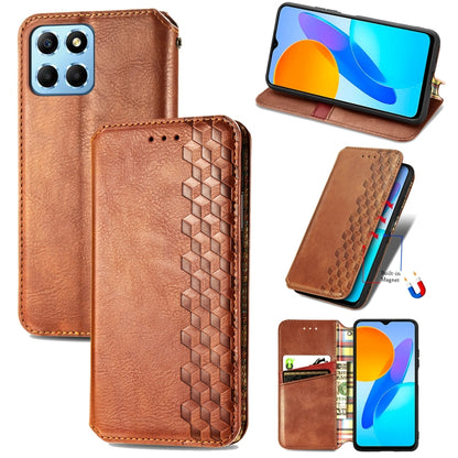 Cubic Grid Pressed Magnetic Leather Phone Case, For Honor X8 5G, For infinix Note 11, For OPPO Reno8 Pro, For OPPO Reno8