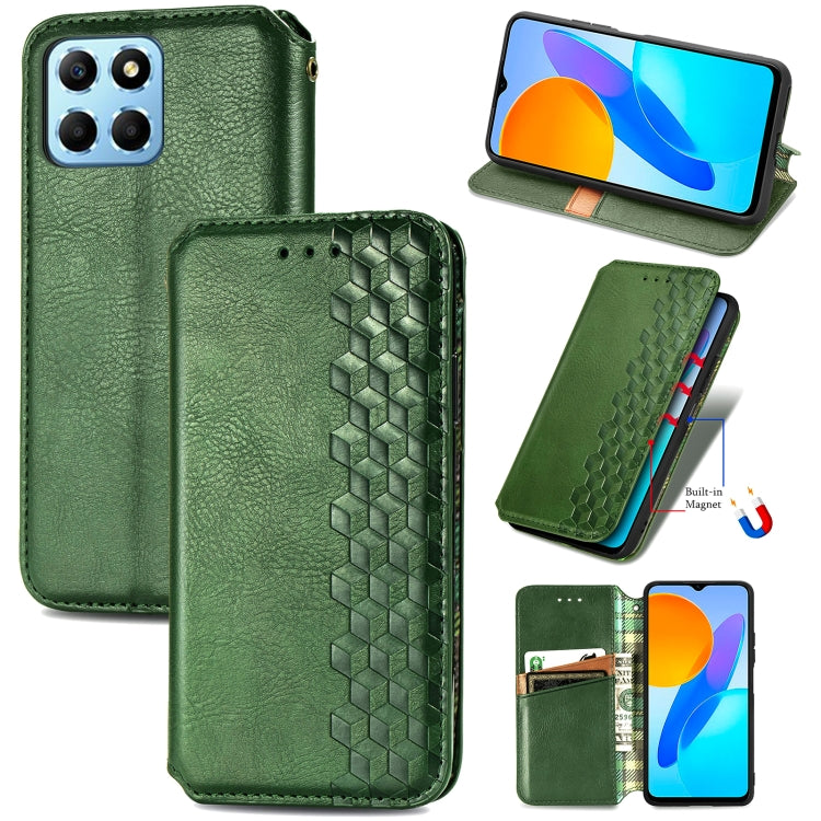 Cubic Grid Pressed Magnetic Leather Phone Case, For Honor X8 5G, For infinix Note 11, For OPPO Reno8 Pro, For OPPO Reno8