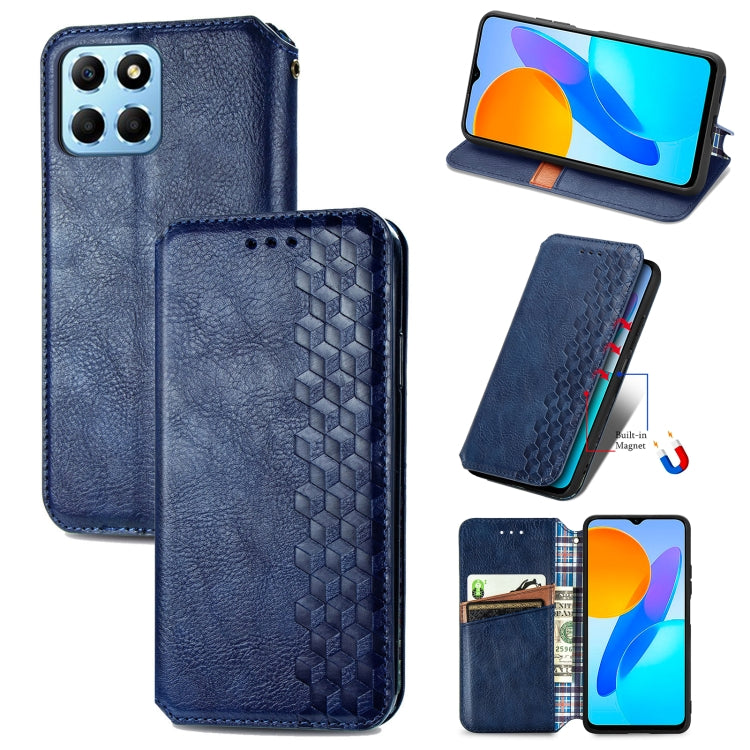 Cubic Grid Pressed Magnetic Leather Phone Case, For Honor X8 5G, For infinix Note 11, For OPPO Reno8 Pro, For OPPO Reno8