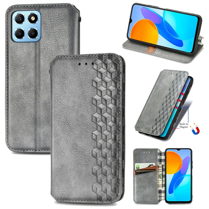 Cubic Grid Pressed Magnetic Leather Phone Case, For Honor X8 5G, For infinix Note 11, For OPPO Reno8 Pro, For OPPO Reno8