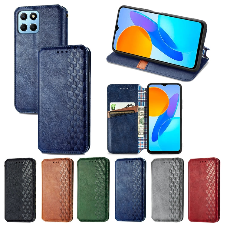 Cubic Grid Pressed Magnetic Leather Phone Case, For Honor X8 5G, For infinix Note 11, For OPPO Reno8 Pro, For OPPO Reno8