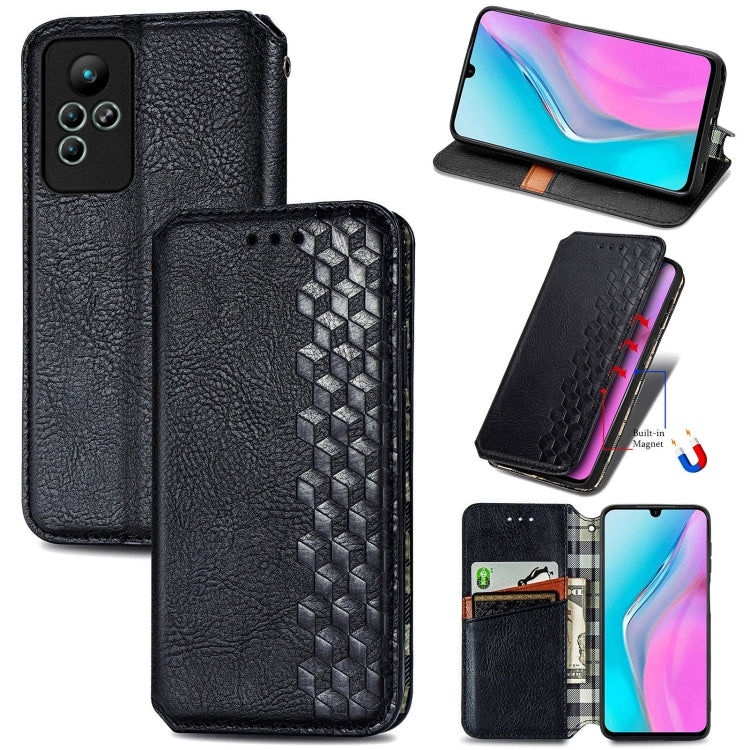 Cubic Grid Pressed Magnetic Leather Phone Case, For Honor X8 5G, For infinix Note 11, For OPPO Reno8 Pro, For OPPO Reno8