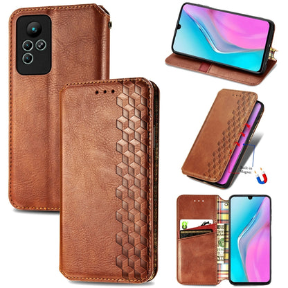 Cubic Grid Pressed Magnetic Leather Phone Case, For Honor X8 5G, For infinix Note 11, For OPPO Reno8 Pro, For OPPO Reno8