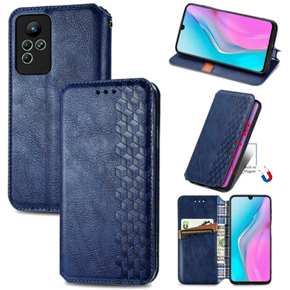 Cubic Grid Pressed Magnetic Leather Phone Case, For Honor X8 5G, For infinix Note 11, For OPPO Reno8 Pro, For OPPO Reno8