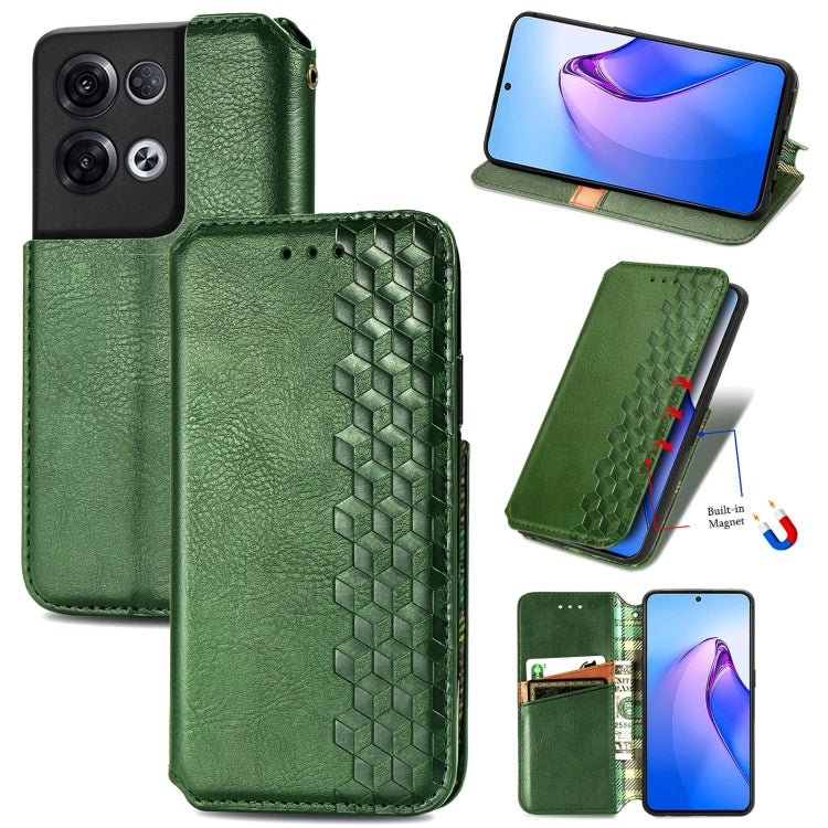 Cubic Grid Pressed Magnetic Leather Phone Case, For Honor X8 5G, For infinix Note 11, For OPPO Reno8 Pro, For OPPO Reno8