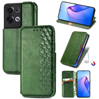 Cubic Grid Pressed Magnetic Leather Phone Case, For Honor X8 5G, For infinix Note 11, For OPPO Reno8 Pro, For OPPO Reno8