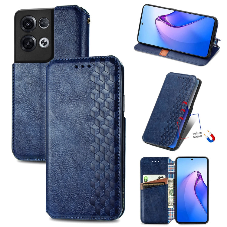 Cubic Grid Pressed Magnetic Leather Phone Case, For Honor X8 5G, For infinix Note 11, For OPPO Reno8 Pro, For OPPO Reno8