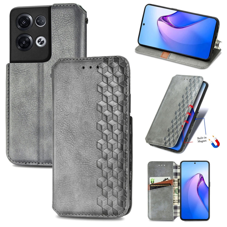 Cubic Grid Pressed Magnetic Leather Phone Case, For Honor X8 5G, For infinix Note 11, For OPPO Reno8 Pro, For OPPO Reno8