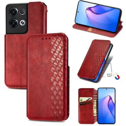 Cubic Grid Pressed Magnetic Leather Phone Case, For Honor X8 5G, For infinix Note 11, For OPPO Reno8 Pro, For OPPO Reno8