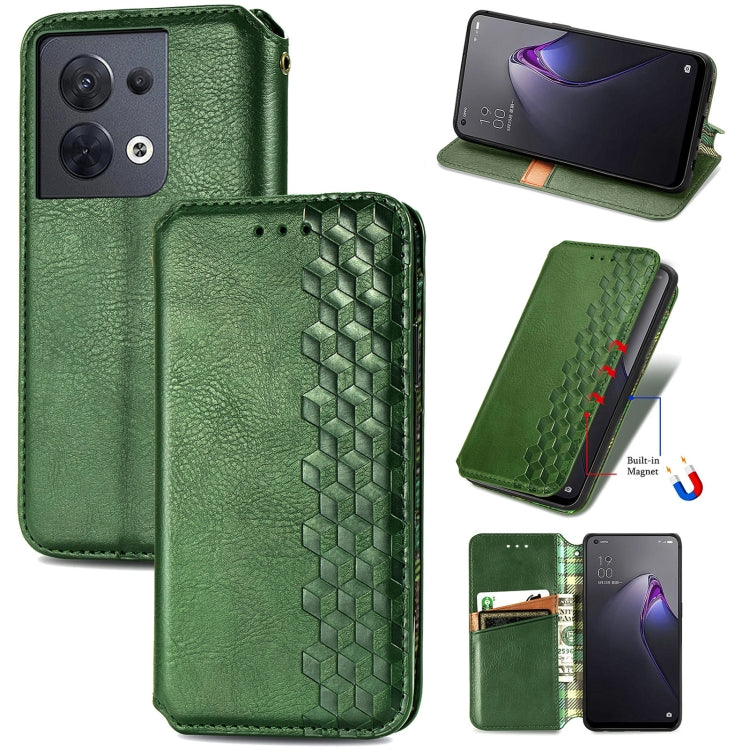 Cubic Grid Pressed Magnetic Leather Phone Case, For Honor X8 5G, For infinix Note 11, For OPPO Reno8 Pro, For OPPO Reno8