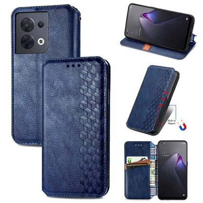 Cubic Grid Pressed Magnetic Leather Phone Case, For Honor X8 5G, For infinix Note 11, For OPPO Reno8 Pro, For OPPO Reno8