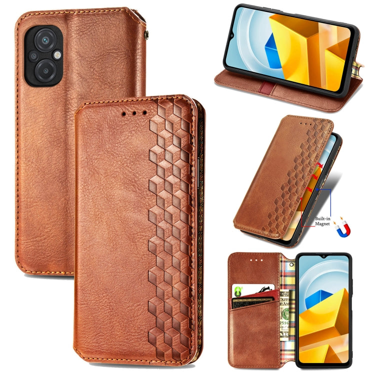 Cubic Grid Pressed Magnetic Leather Phone Case, For Xiaomi Poco M5, For vivo T2X 5G, For Xiaomi 12S Ultra, For ZTE Blade A72 4G