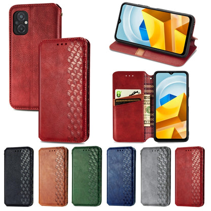 Cubic Grid Pressed Magnetic Leather Phone Case, For Xiaomi Poco M5, For vivo T2X 5G, For Xiaomi 12S Ultra, For ZTE Blade A72 4G