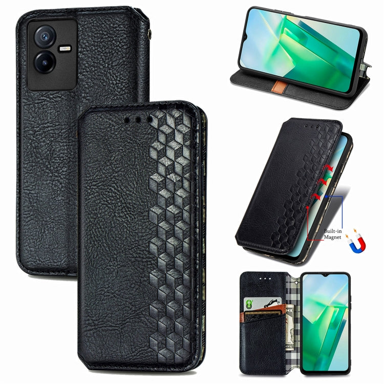 Cubic Grid Pressed Magnetic Leather Phone Case, For Xiaomi Poco M5, For vivo T2X 5G, For Xiaomi 12S Ultra, For ZTE Blade A72 4G