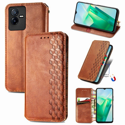 Cubic Grid Pressed Magnetic Leather Phone Case, For Xiaomi Poco M5, For vivo T2X 5G, For Xiaomi 12S Ultra, For ZTE Blade A72 4G