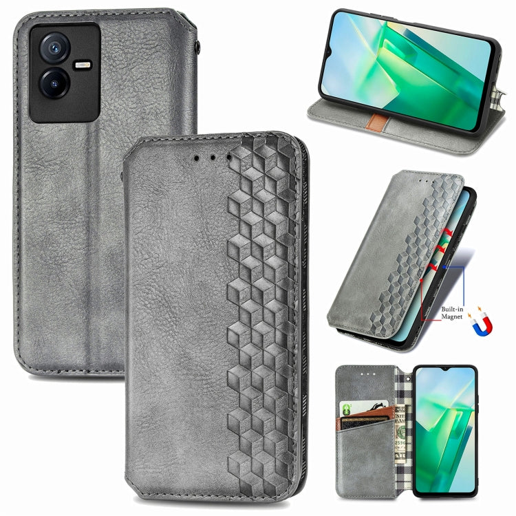 Cubic Grid Pressed Magnetic Leather Phone Case, For Xiaomi Poco M5, For vivo T2X 5G, For Xiaomi 12S Ultra, For ZTE Blade A72 4G