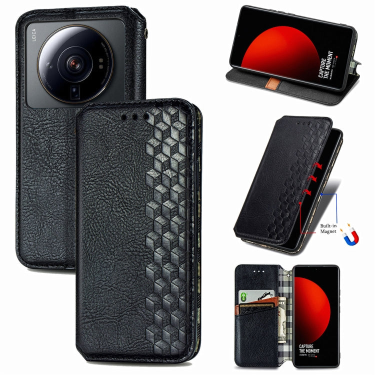 Cubic Grid Pressed Magnetic Leather Phone Case, For Xiaomi Poco M5, For vivo T2X 5G, For Xiaomi 12S Ultra, For ZTE Blade A72 4G