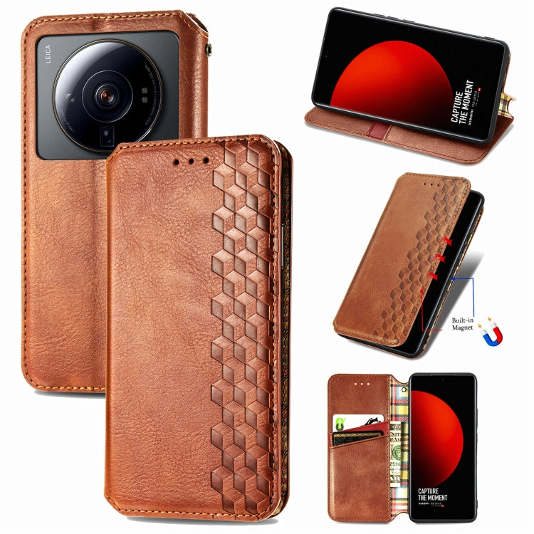Cubic Grid Pressed Magnetic Leather Phone Case, For Xiaomi Poco M5, For vivo T2X 5G, For Xiaomi 12S Ultra, For ZTE Blade A72 4G