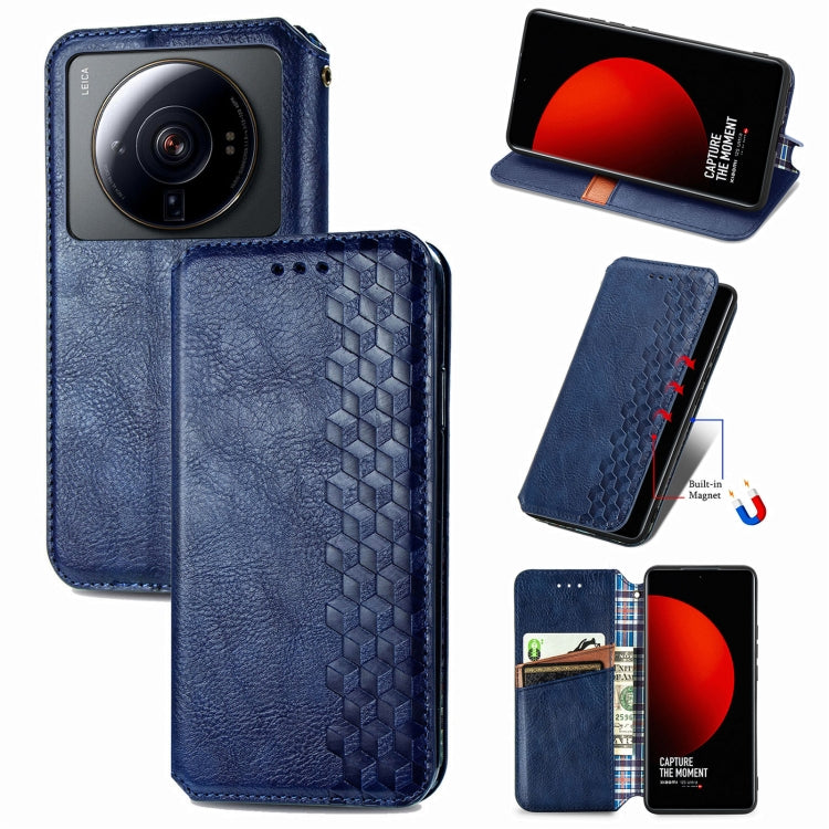 Cubic Grid Pressed Magnetic Leather Phone Case, For Xiaomi Poco M5, For vivo T2X 5G, For Xiaomi 12S Ultra, For ZTE Blade A72 4G