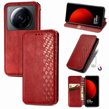 Cubic Grid Pressed Magnetic Leather Phone Case, For Xiaomi Poco M5, For vivo T2X 5G, For Xiaomi 12S Ultra, For ZTE Blade A72 4G