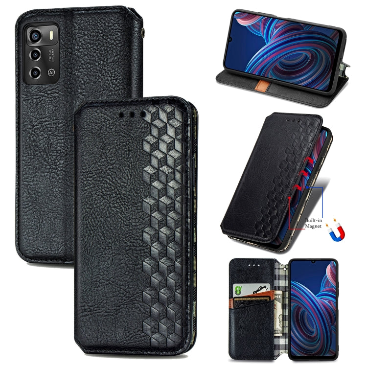 Cubic Grid Pressed Magnetic Leather Phone Case, For Xiaomi Poco M5, For vivo T2X 5G, For Xiaomi 12S Ultra, For ZTE Blade A72 4G