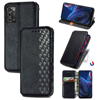 Cubic Grid Pressed Magnetic Leather Phone Case, For Xiaomi Poco M5, For vivo T2X 5G, For Xiaomi 12S Ultra, For ZTE Blade A72 4G