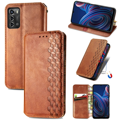 Cubic Grid Pressed Magnetic Leather Phone Case, For Xiaomi Poco M5, For vivo T2X 5G, For Xiaomi 12S Ultra, For ZTE Blade A72 4G