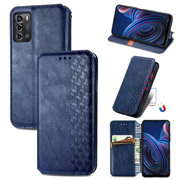 Cubic Grid Pressed Magnetic Leather Phone Case, For Xiaomi Poco M5, For vivo T2X 5G, For Xiaomi 12S Ultra, For ZTE Blade A72 4G