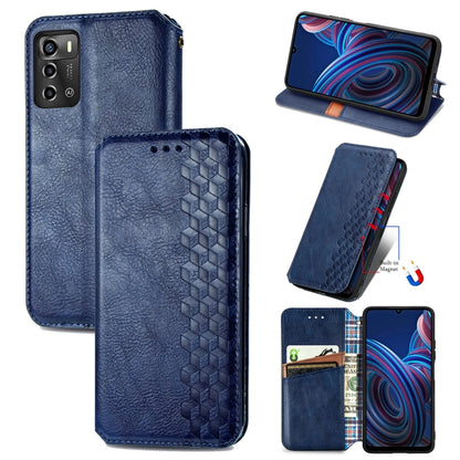 Cubic Grid Pressed Magnetic Leather Phone Case, For Xiaomi Poco M5, For vivo T2X 5G, For Xiaomi 12S Ultra, For ZTE Blade A72 4G