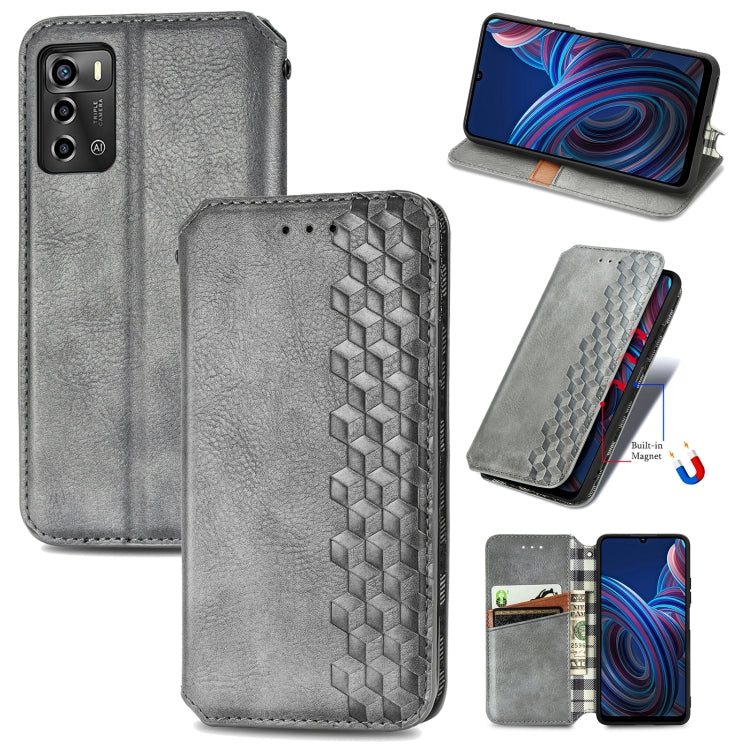 Cubic Grid Pressed Magnetic Leather Phone Case, For Xiaomi Poco M5, For vivo T2X 5G, For Xiaomi 12S Ultra, For ZTE Blade A72 4G