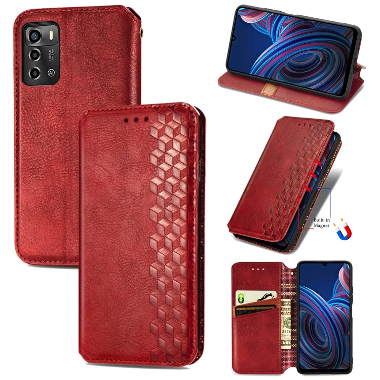 Cubic Grid Pressed Magnetic Leather Phone Case, For Xiaomi Poco M5, For vivo T2X 5G, For Xiaomi 12S Ultra, For ZTE Blade A72 4G