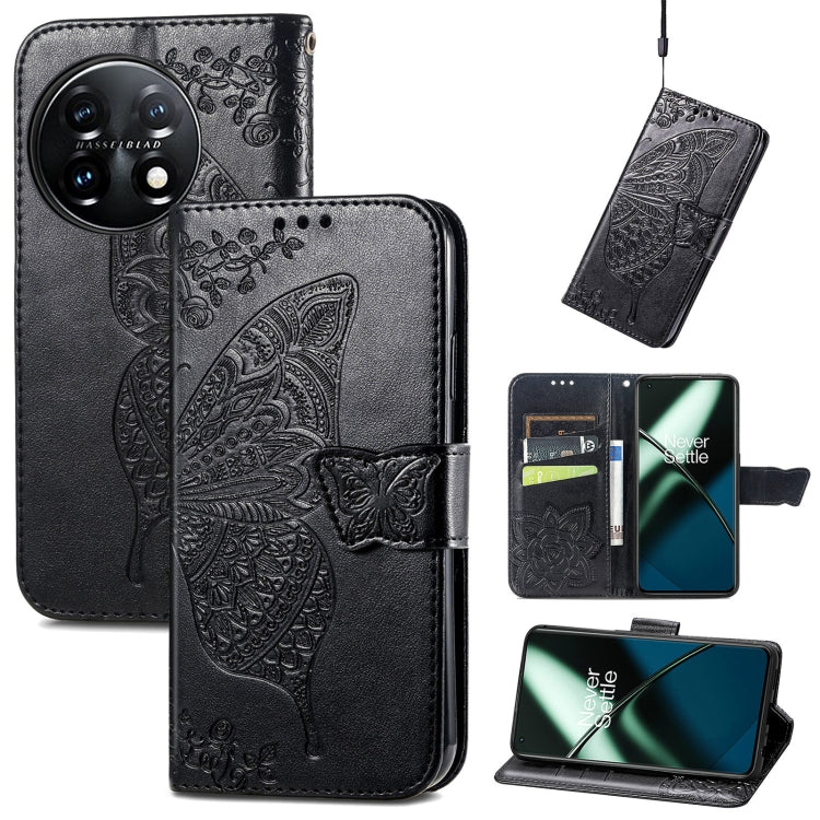 Butterfly Love Flower Embossed Flip Leather Phone Case, For OnePlus 11, For OnePlus Nord N300