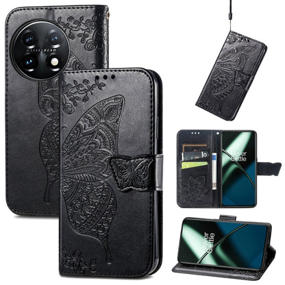 Butterfly Love Flower Embossed Flip Leather Phone Case, For OnePlus 11, For OnePlus Nord N300