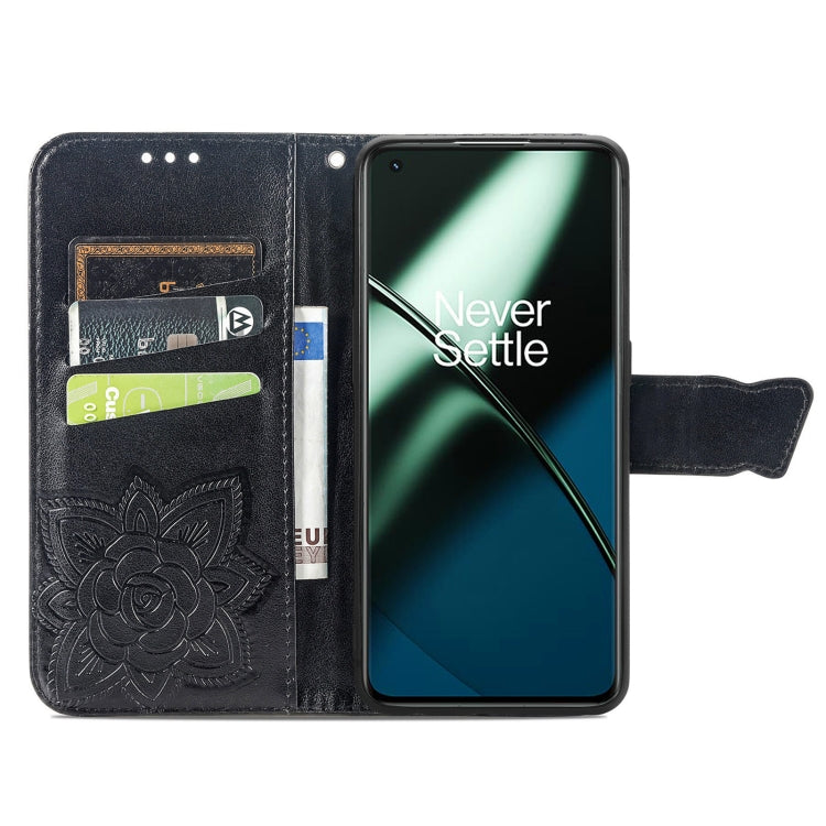 Butterfly Love Flower Embossed Flip Leather Phone Case, For OnePlus 11, For OnePlus Nord N300