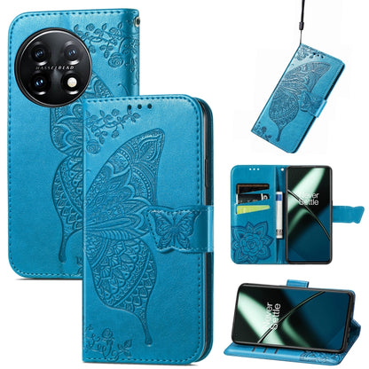 Butterfly Love Flower Embossed Flip Leather Phone Case, For OnePlus 11, For OnePlus Nord N300