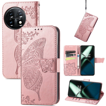 Butterfly Love Flower Embossed Flip Leather Phone Case, For OnePlus 11, For OnePlus Nord N300