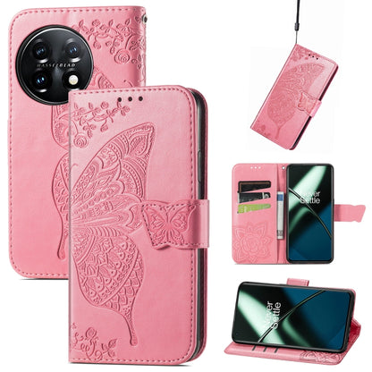 Butterfly Love Flower Embossed Flip Leather Phone Case, For OnePlus 11, For OnePlus Nord N300
