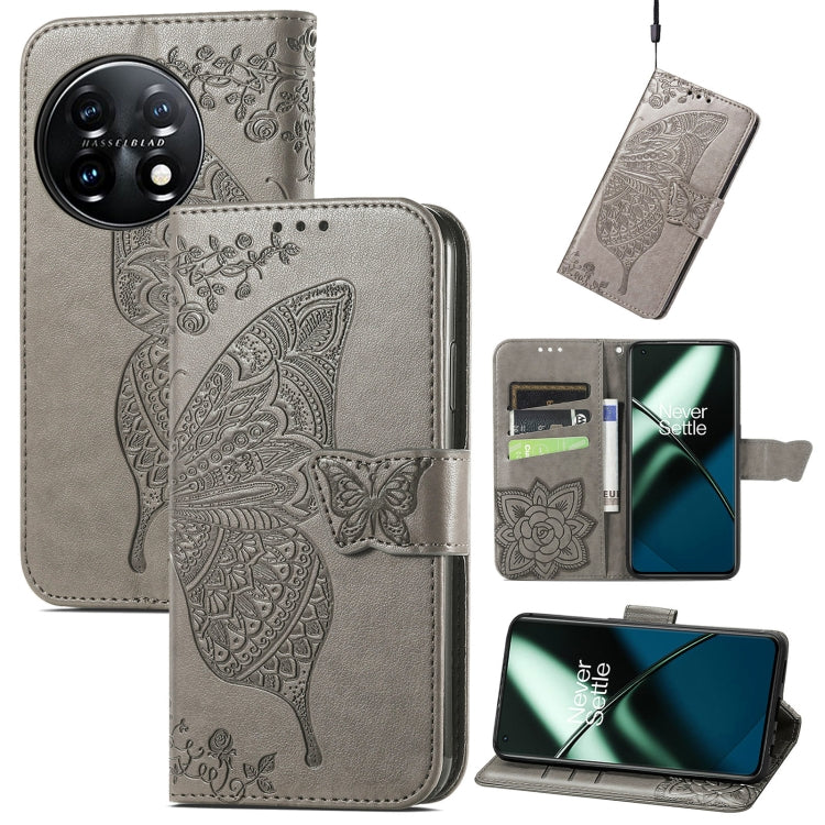 Butterfly Love Flower Embossed Flip Leather Phone Case, For OnePlus 11, For OnePlus Nord N300