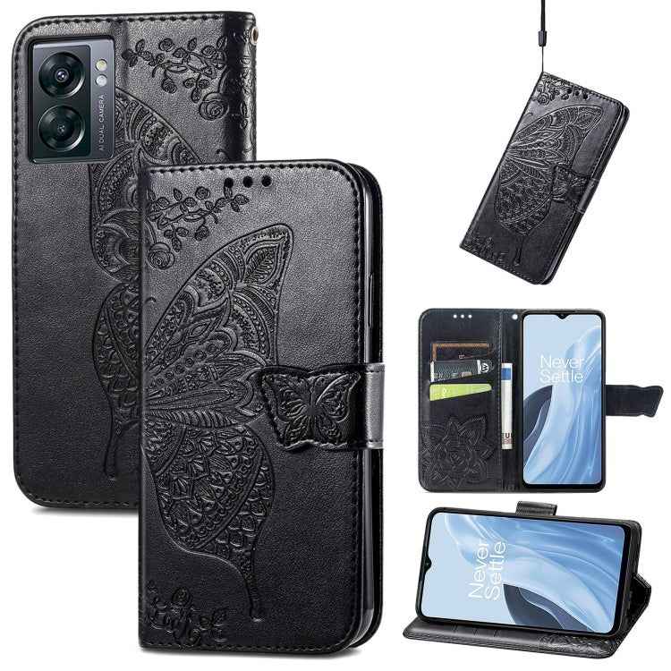 Butterfly Love Flower Embossed Flip Leather Phone Case, For OnePlus 11, For OnePlus Nord N300
