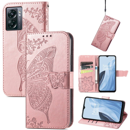 Butterfly Love Flower Embossed Flip Leather Phone Case, For OnePlus 11, For OnePlus Nord N300