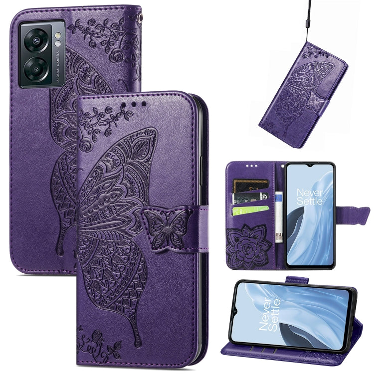 Butterfly Love Flower Embossed Flip Leather Phone Case, For OnePlus 11, For OnePlus Nord N300