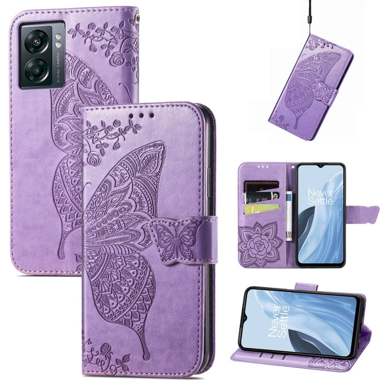 Butterfly Love Flower Embossed Flip Leather Phone Case, For OnePlus 11, For OnePlus Nord N300